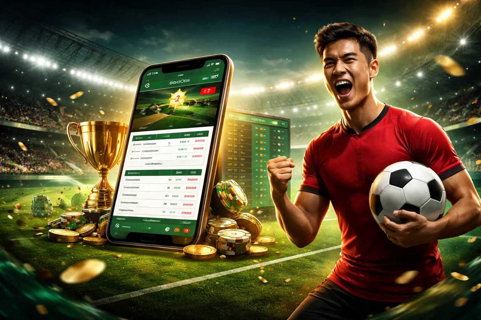Giao diện ứng dụng okbet app với các tính năng cá cược thể thao và casino trực tuyến